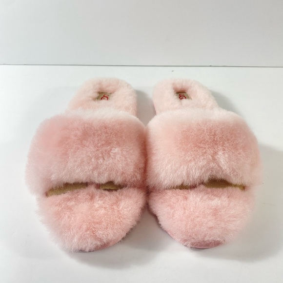 UGG Fluff Slide II Sheepskin Pink Crystal Slide Slipper - Picture 4 of 8